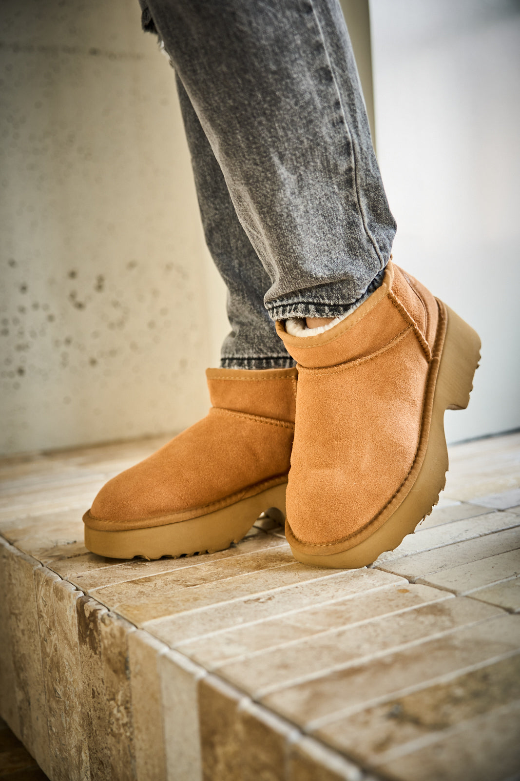 SMAIBULUN Ugg | Ultimate Platform Ankle Boots - chestnut