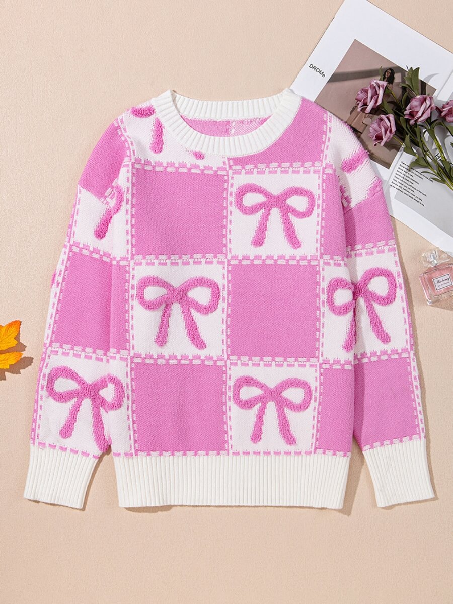 Gift Bow Graphic Knit Sweater