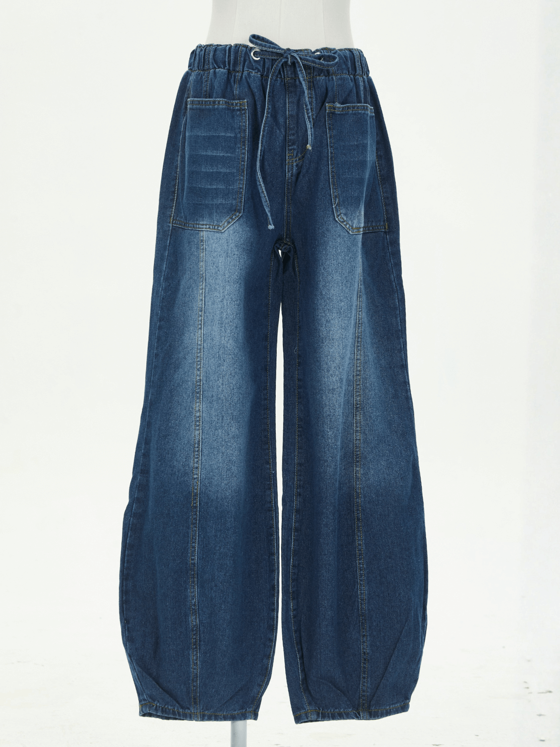 Teien Rigid Pintuck Barrel Jeans - denim
