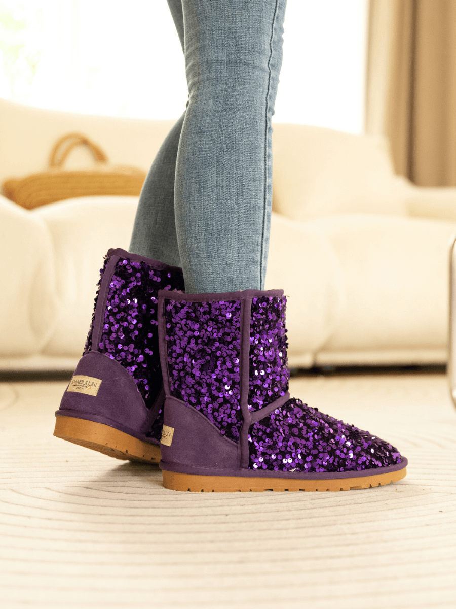Purple sequin ugg best sale slippers