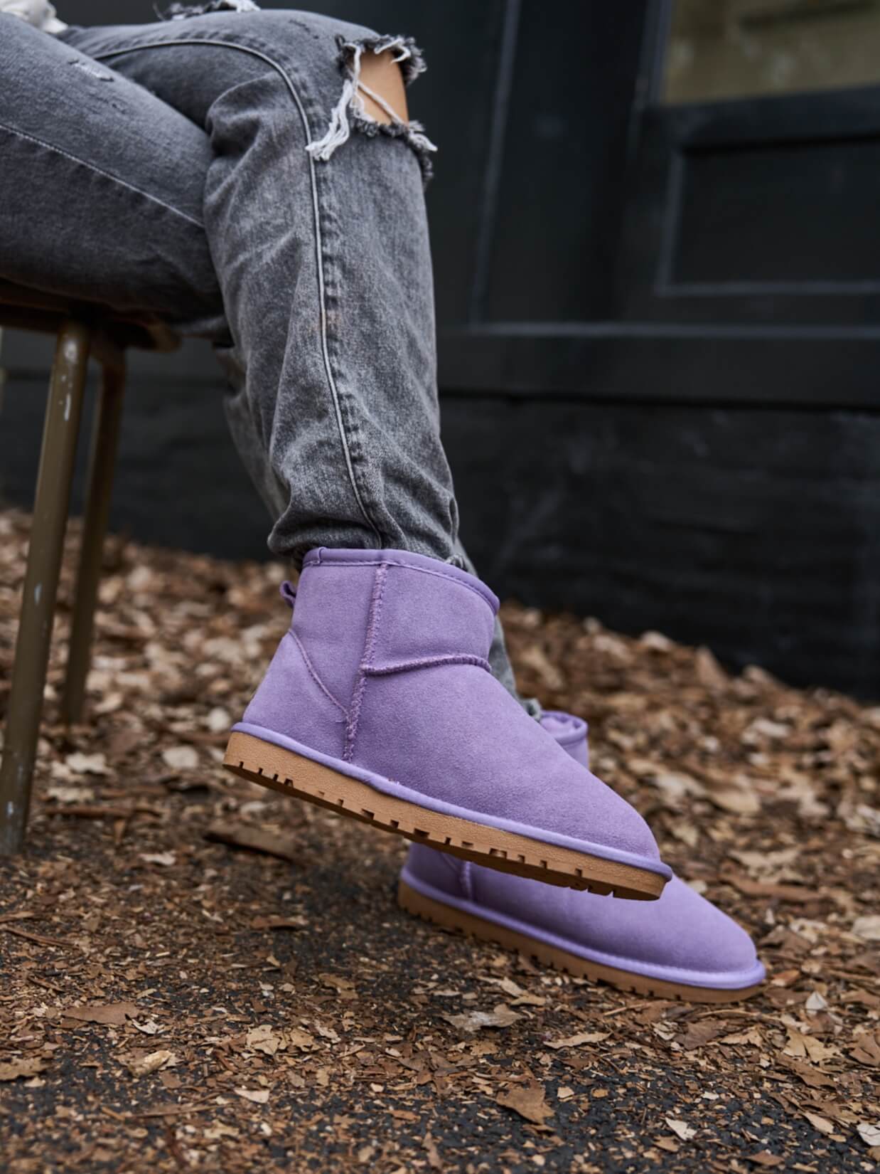SMAIBULUN Ugg | Faux Fur-Lined Classic Short Ugg Boots - lavender