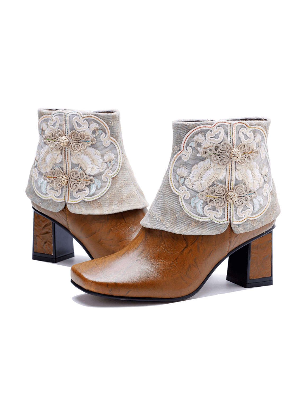 Soffia | Carlisle Leather Embroidered Ankle Boots