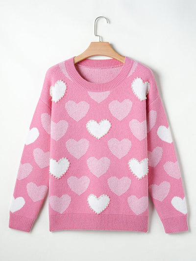 Love Letter Oversized Heart Pearl Sweater