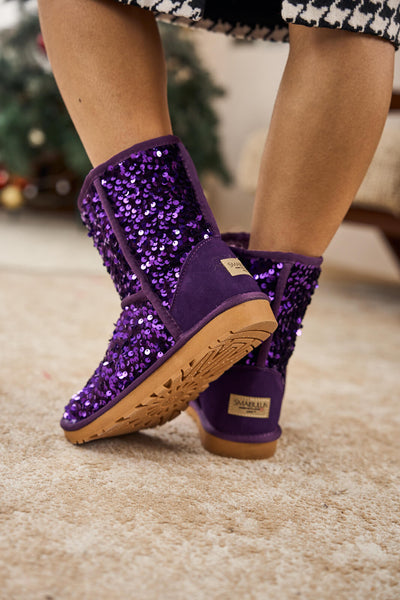 Smaibulun Ugg | Dallas Glam Sequin Shearling Boots - violet