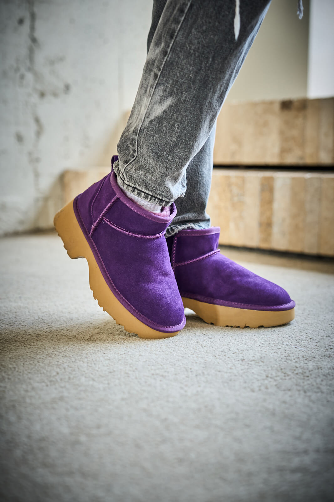 SMAIBULUN Ugg | Ultimate Platform Ankle Boots - violet