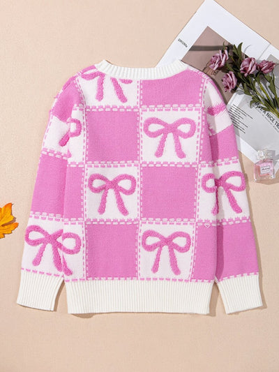 Gift Bow Graphic Knit Sweater