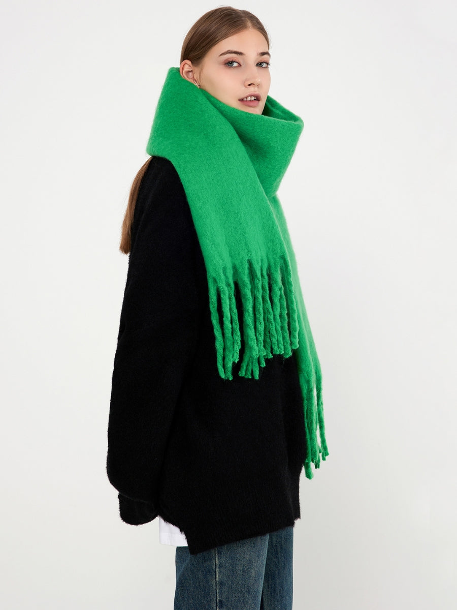 Catalog Tassel Blanket Scarf - Green