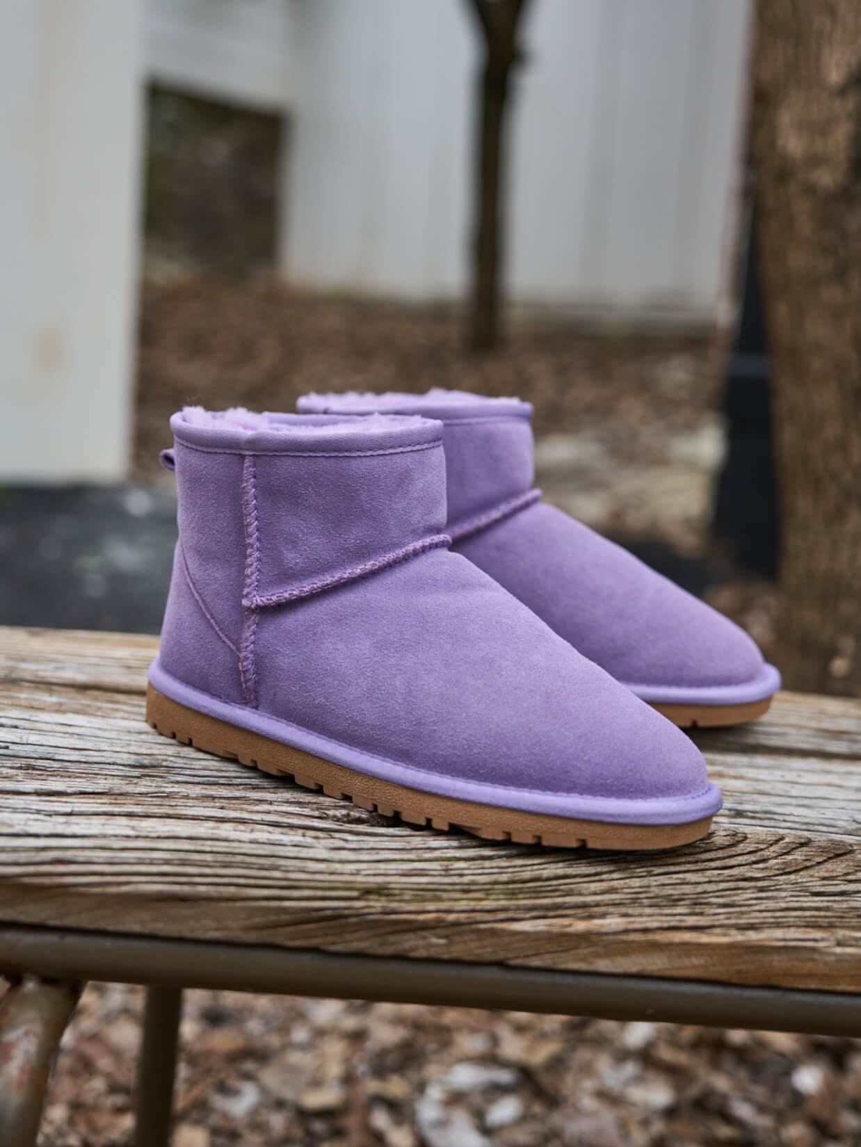 SMAIBULUN Ugg | Faux Fur-Lined Classic Short Ugg Boots - lavender