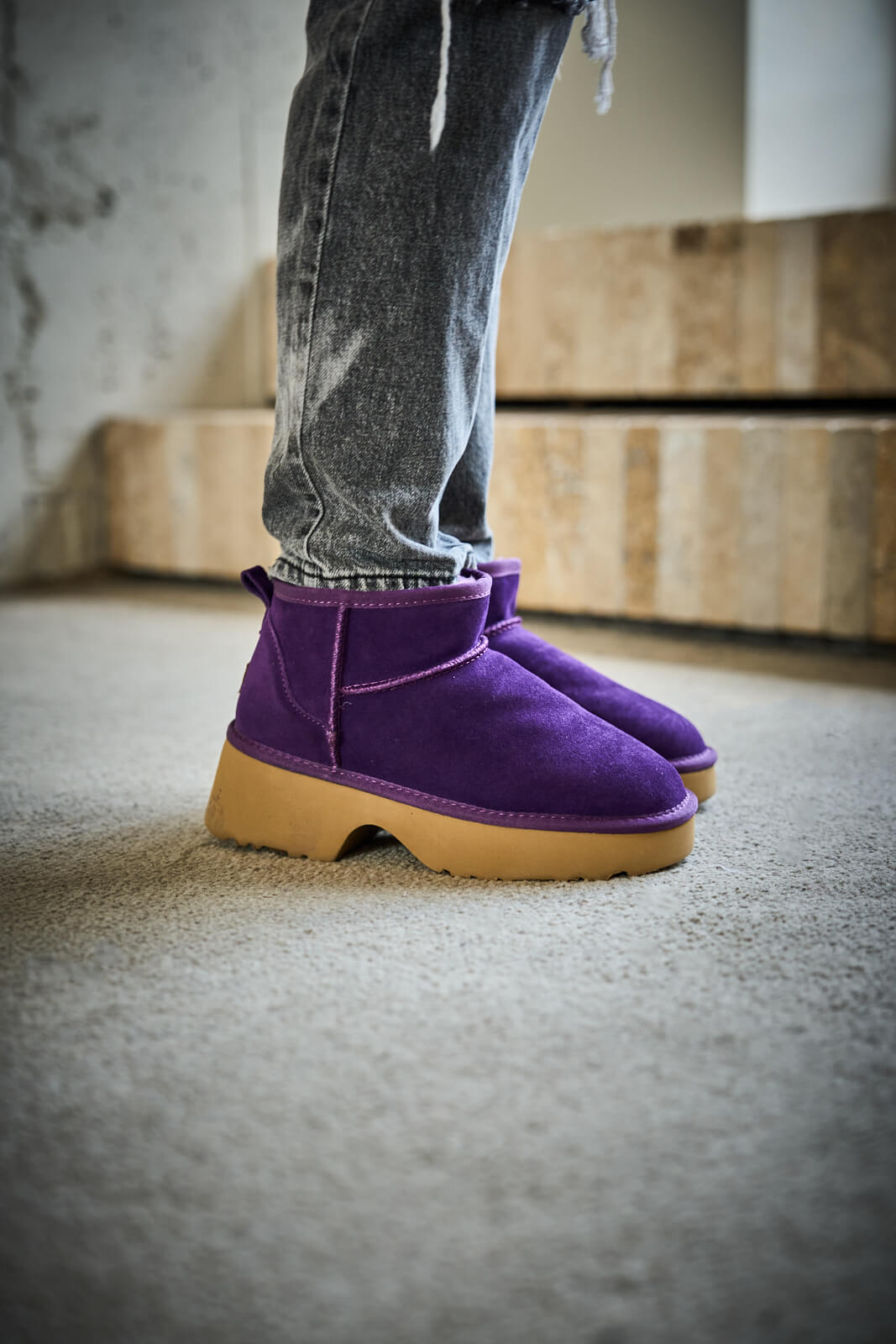 SMAIBULUN Ugg | Ultimate Platform Ankle Boots - violet