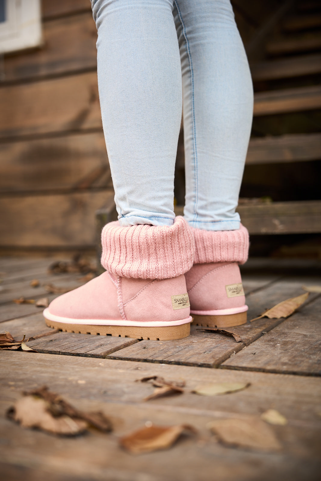 SMAIBULUN Ugg | Ankle Knit Stocking Mini Boots - Pink