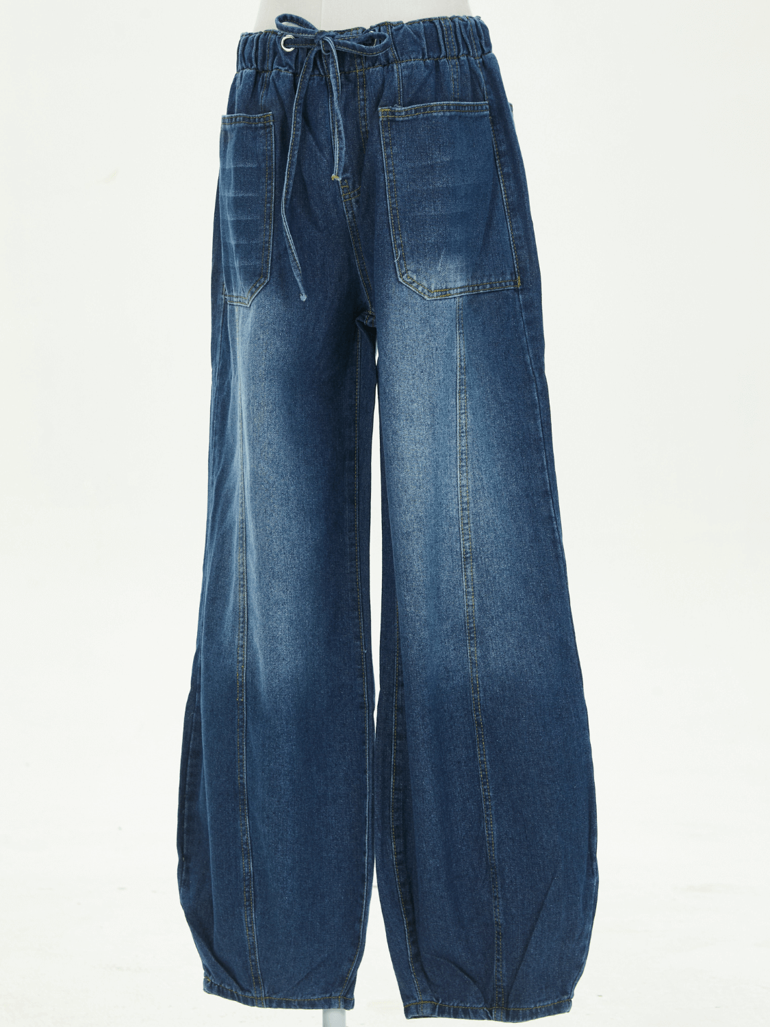 Teien Rigid Pintuck Barrel Jeans - denim