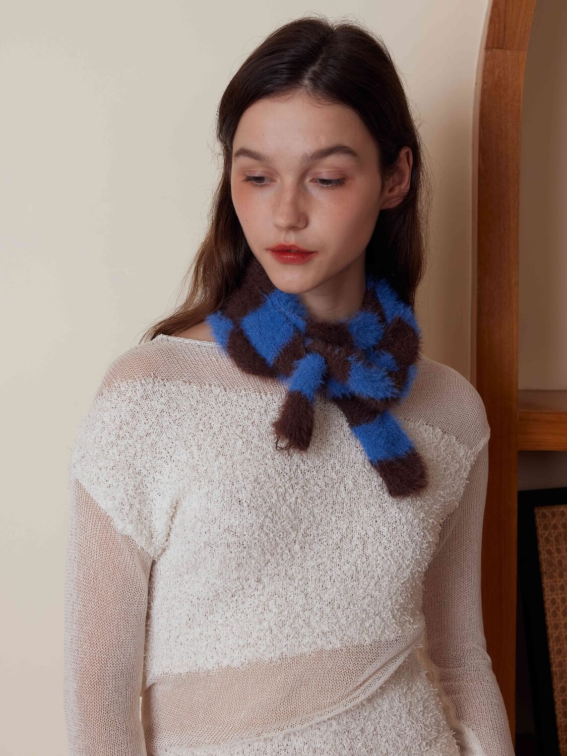 Dachshund Color Block Scarf - blue