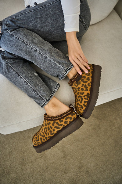 Smaibulun Ugg | Tassie X Tasman Platform Slipper Boot - cheetah