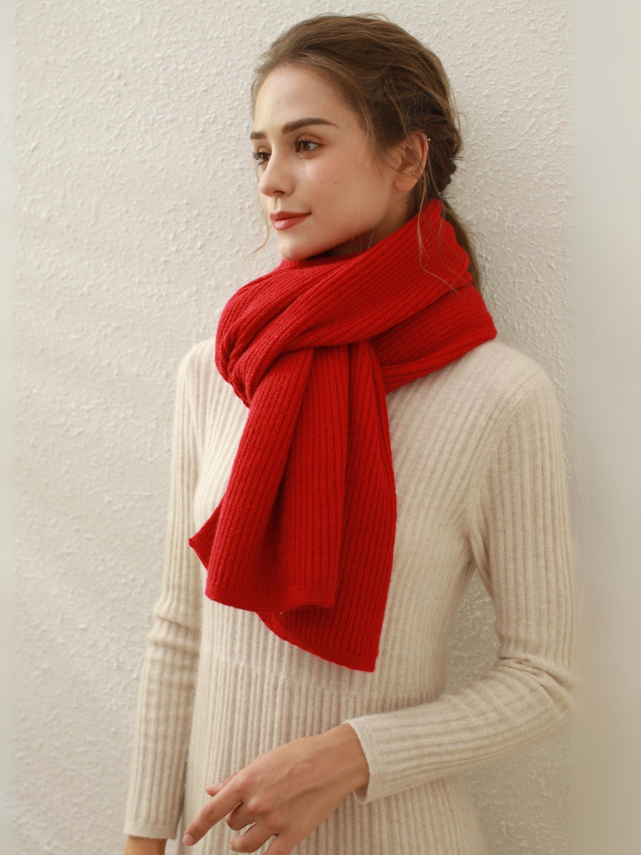 Arielle Cashmere blend Thread Scarf - Red