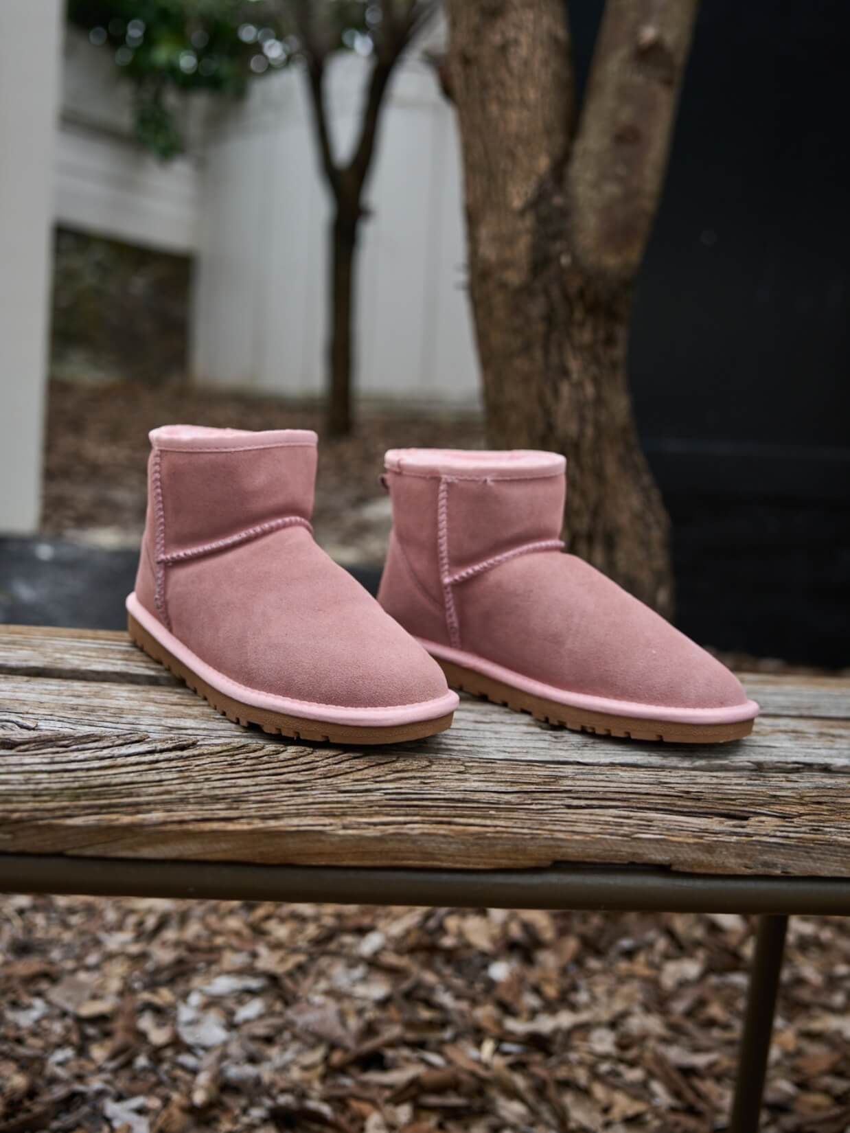 SMAIBULUN Ugg | Faux Fur-Lined Classic Short Ugg Boots - pink
