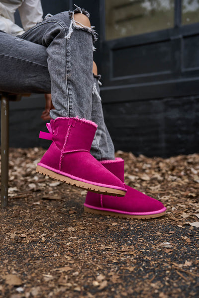 SMAIBULUN Ugg | Bailey Bow Ugg Mini Boots - Fuchsia