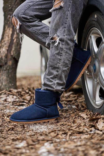 SMAIBULUN Ugg | Bailey Bow Ugg Mini Boots - Navy