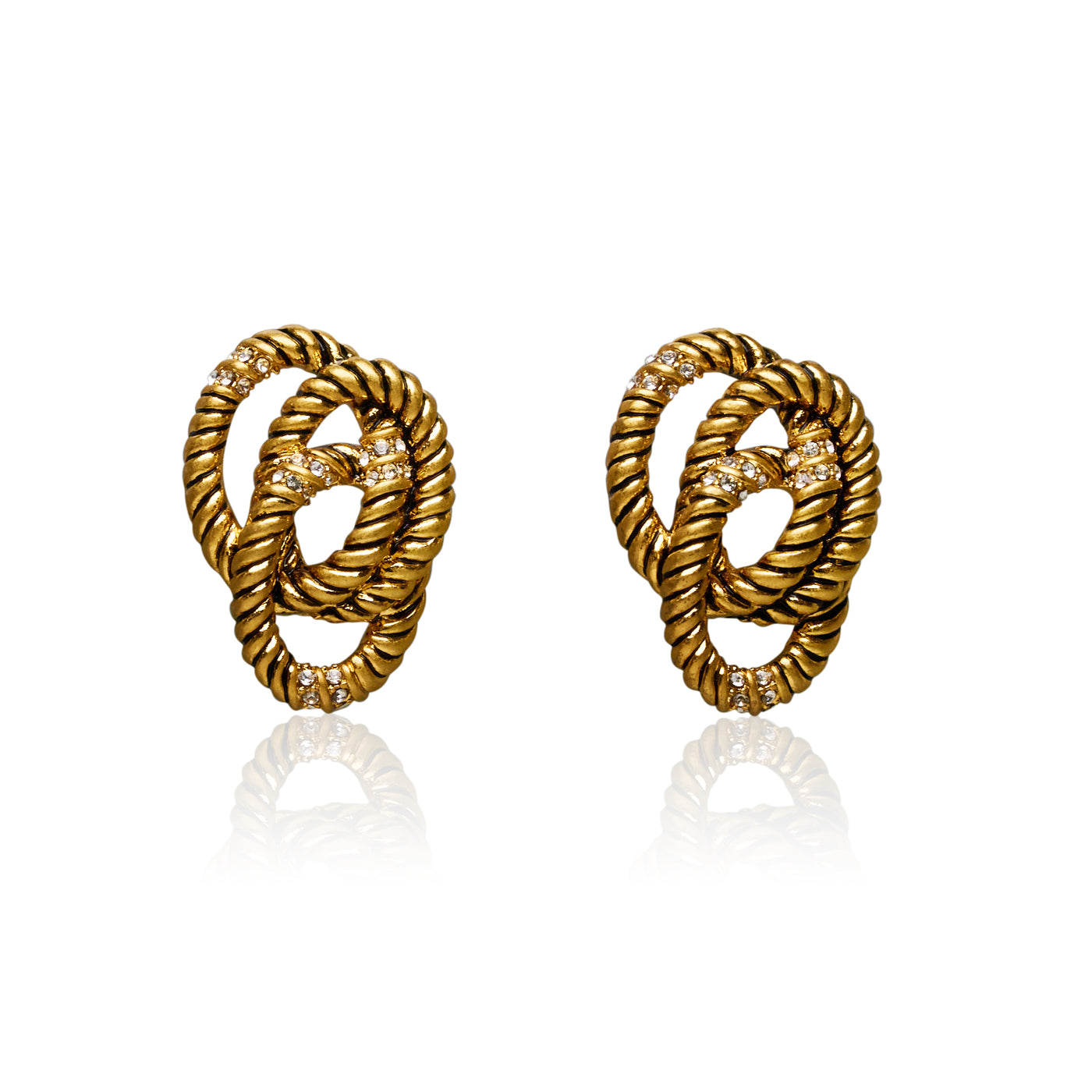 Jelena Rhinestone Embellished Braid Earrings