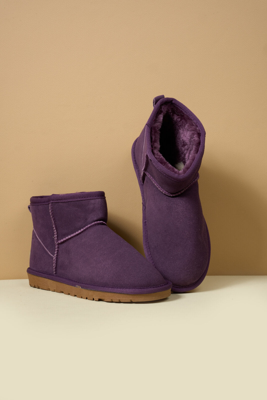 SMAIBULUN Ugg | Faux Fur-Lined Classic Short Ugg Boots - purple
