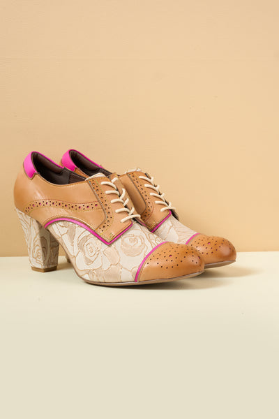 Soffia | Roses Harvest Jacquard Leather Oxford