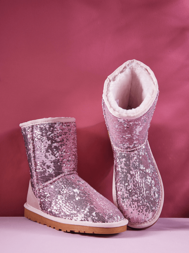 Smaibulun Ugg Dallas Glam Sequin Shearling Boots Pink SMAIBULUN