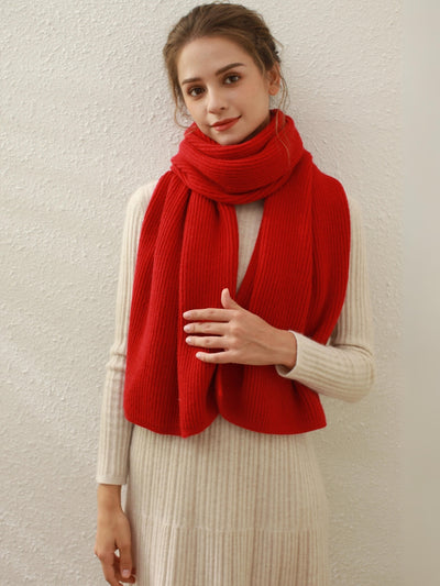 Arielle Cashmere blend Thread Scarf - Red