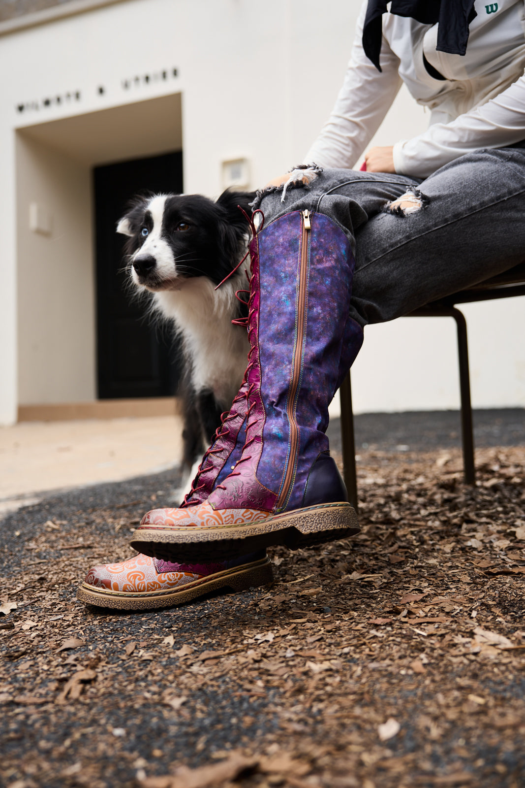 Soffia | Full of Whimsy Floral Embossed Leather Knee-High Boots