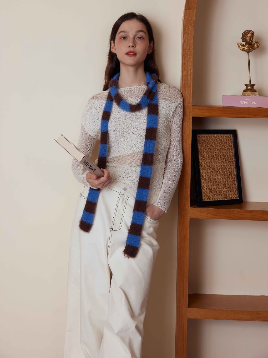 Dachshund Color Block Scarf - blue