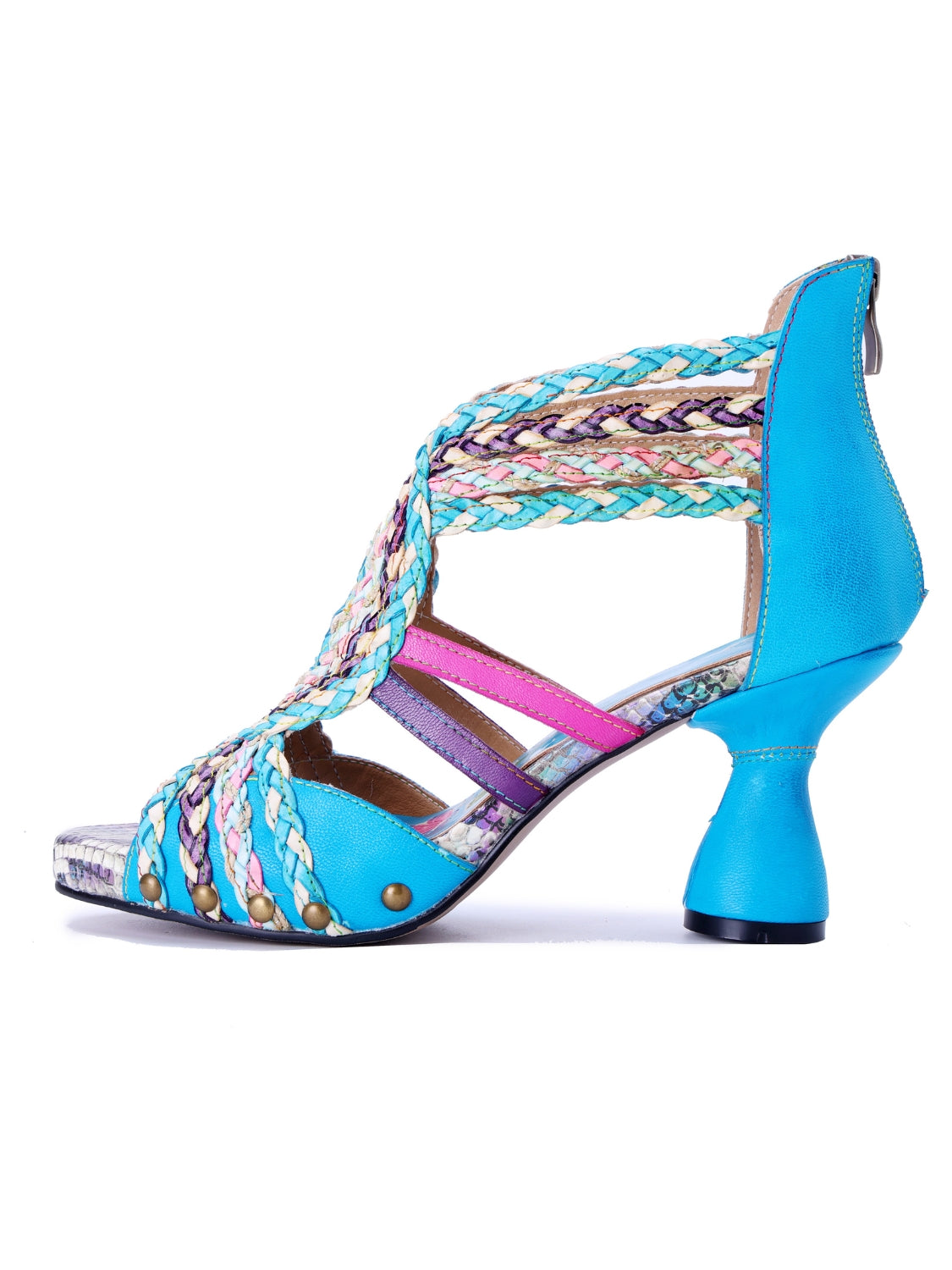 Soffia | Carrington Woven Upper Leather Studded Sandals