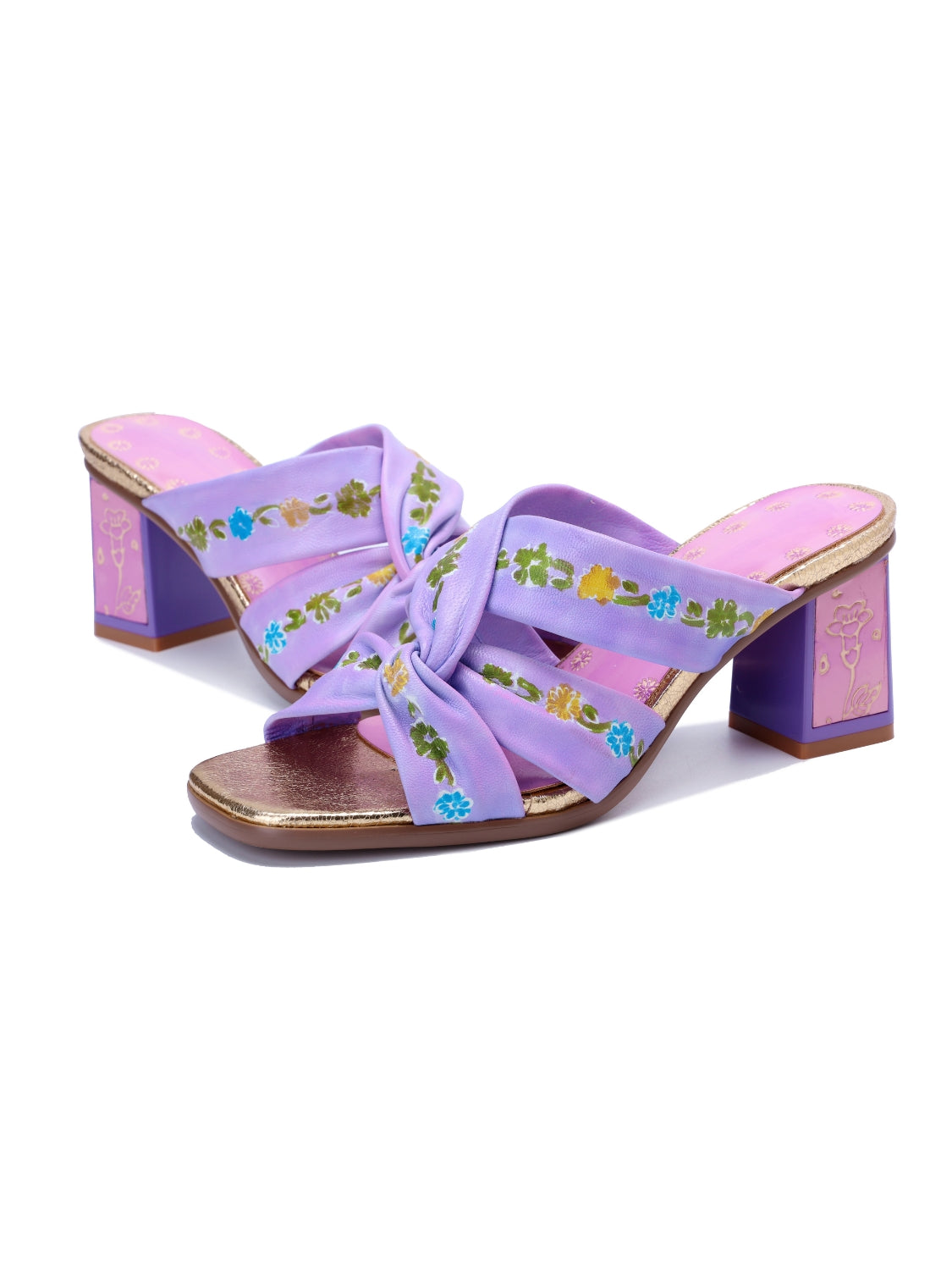 Soffia | Shailene Floral Printed Leather Slides