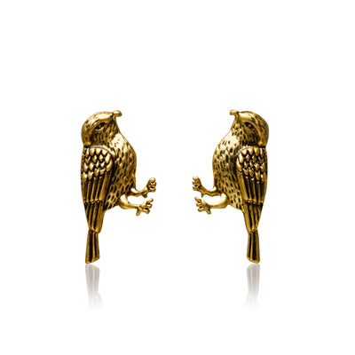 Leiothrix Gold Plated Stud Earrings