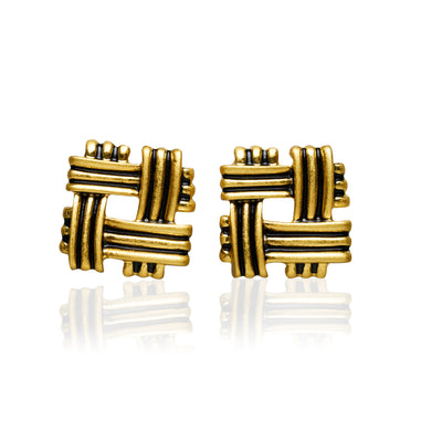 Everley Twist Gold Plated Stud Earrings