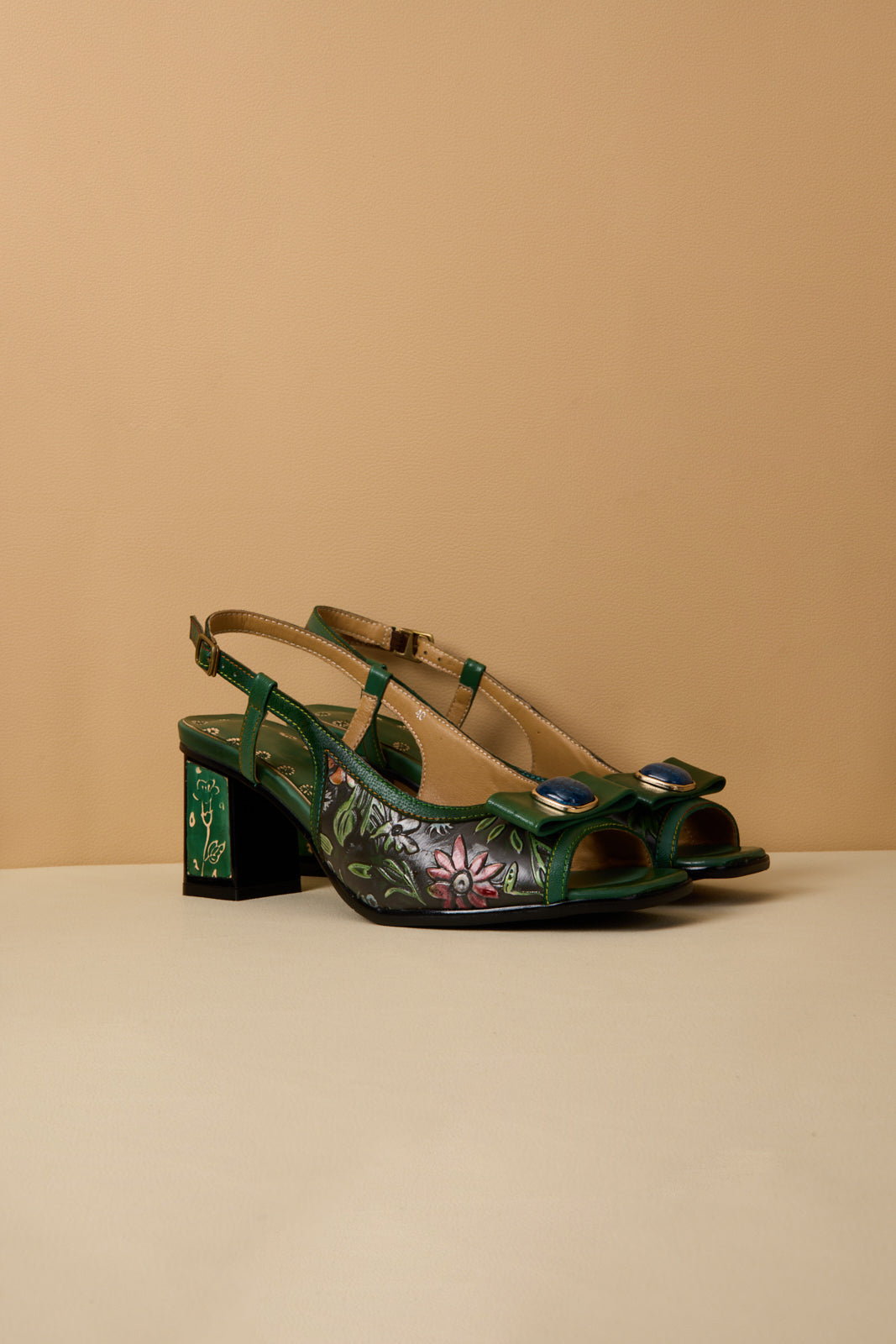 Soffia | Gracelynn Floral Embossed Slingback Sandals