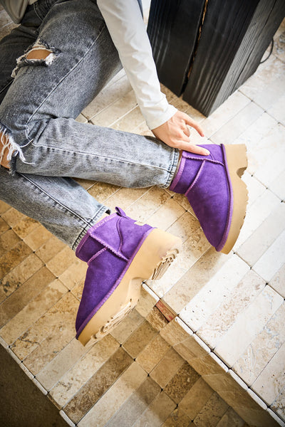 SMAIBULUN Ugg | Ultimate Platform Ankle Boots - violet