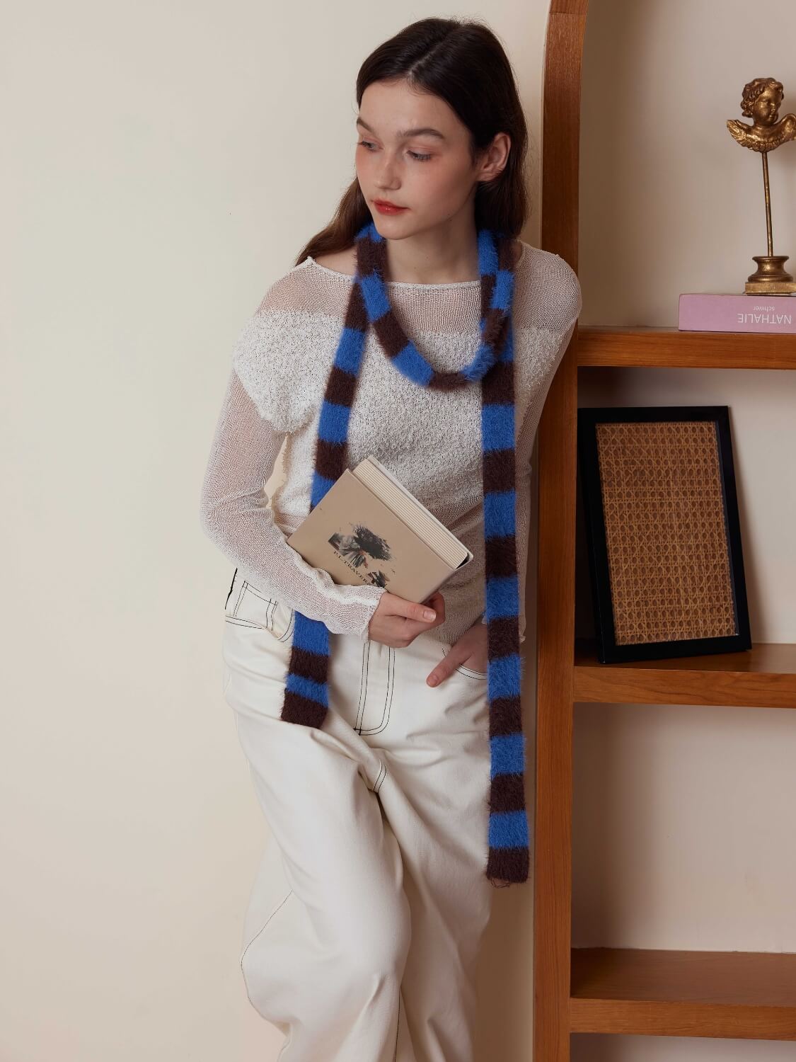Dachshund Color Block Scarf - blue