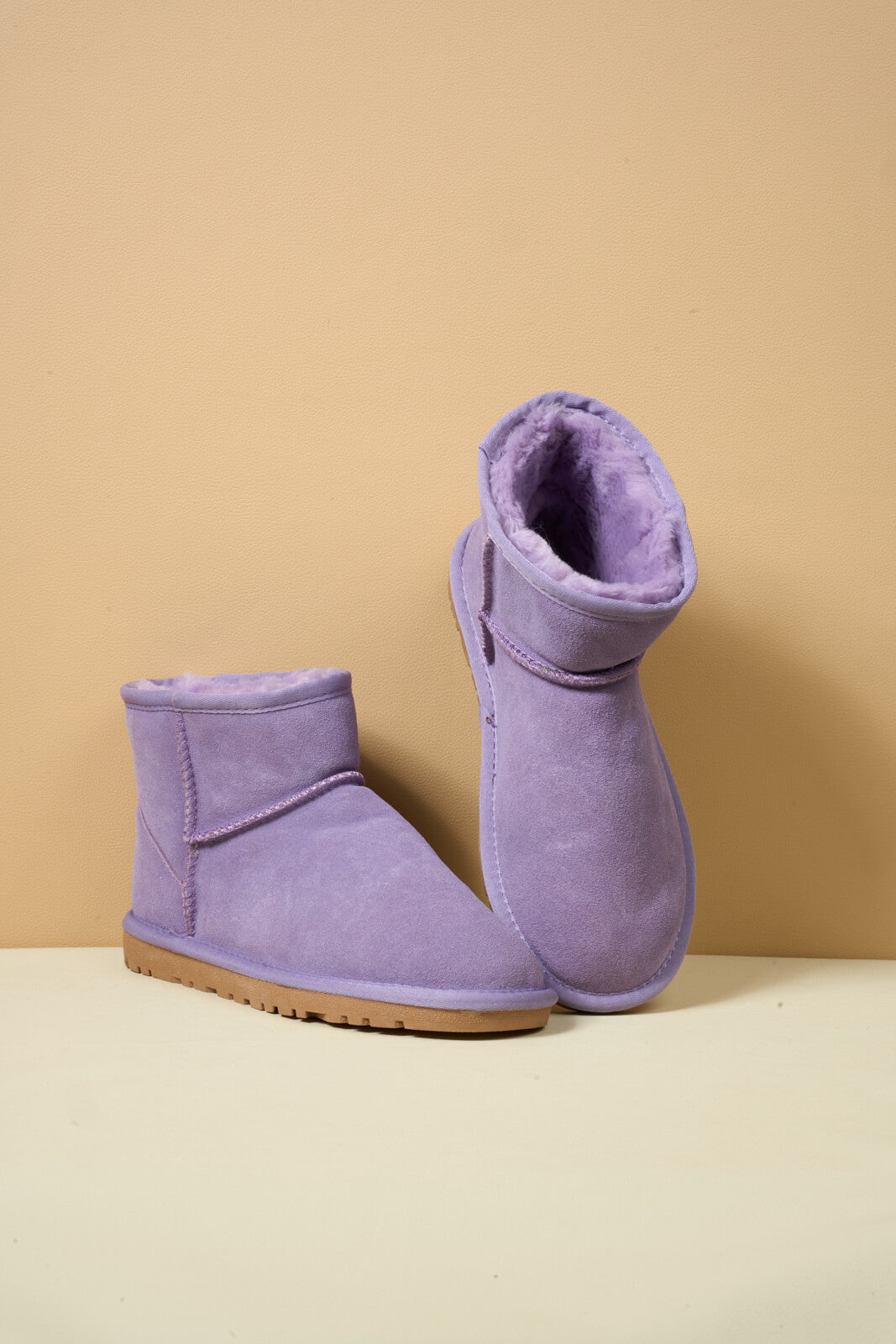 SMAIBULUN Ugg | Faux Fur-Lined Classic Short Ugg Boots - lavender