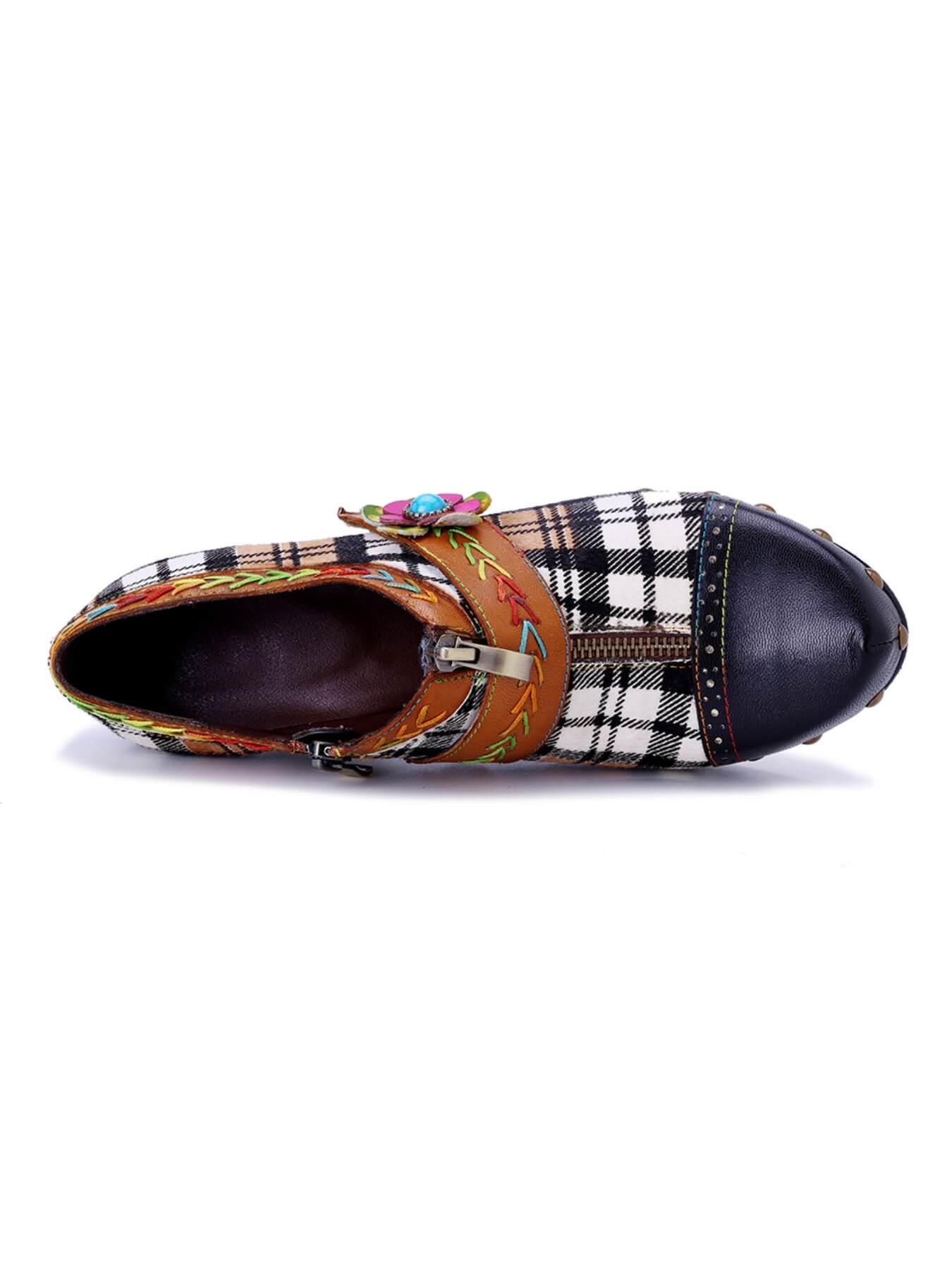 Soffia | Eve Ready Plaid Leather Oxford