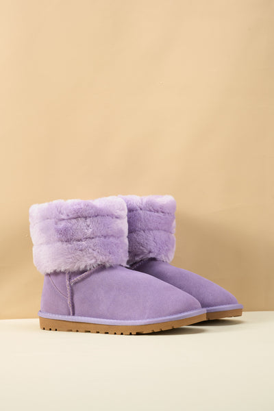 SMAIBULUN Ugg | Adelene Sherpa Woolen Boots - Lavender