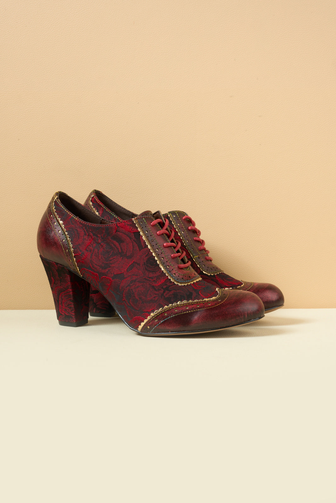 Soffia | Send Love Rose Jacquard Leather Oxford