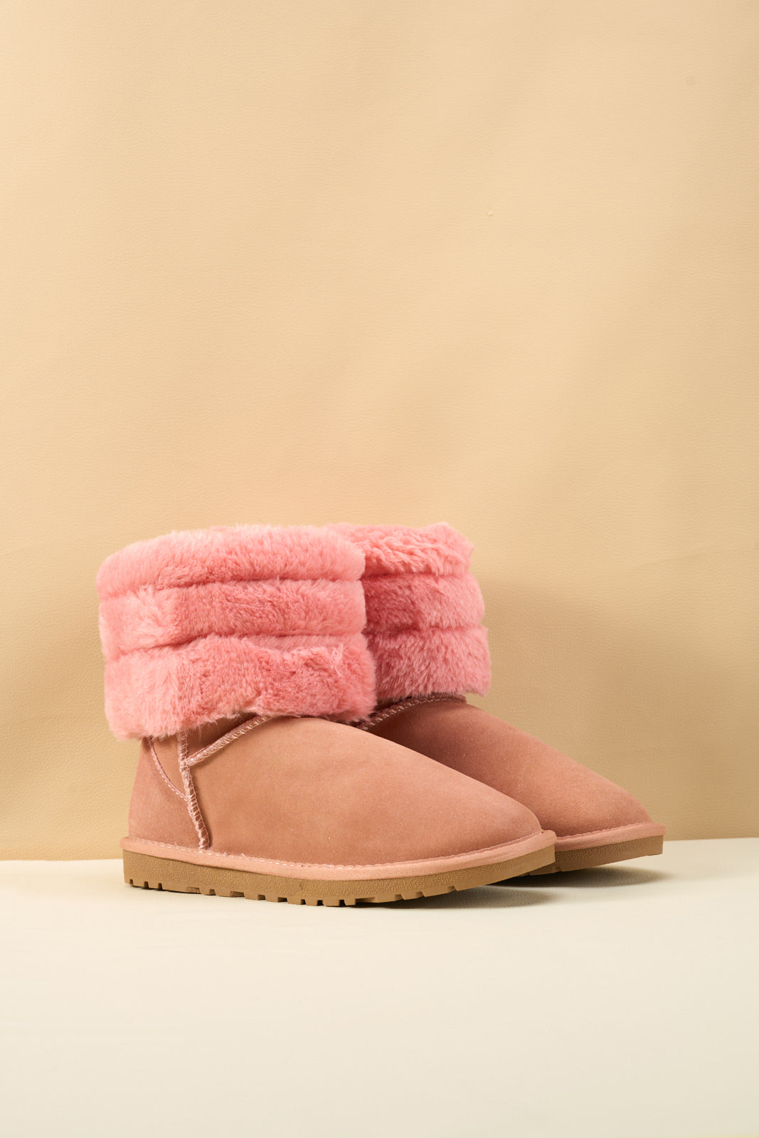 SMAIBULUN Ugg | Adelene Sherpa Woolen Boots - Pink