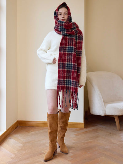 Reema Plaid Tassel Blanket Scarf