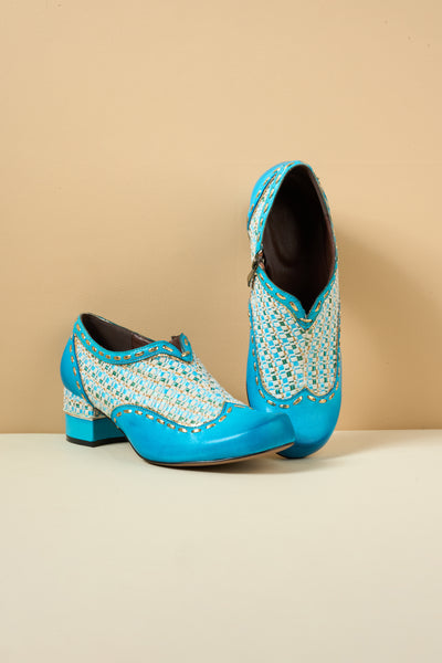 Soffia | Aliene Jacquard Leather Pump Booties