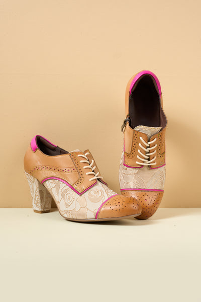 Soffia | Roses Harvest Jacquard Leather Oxford