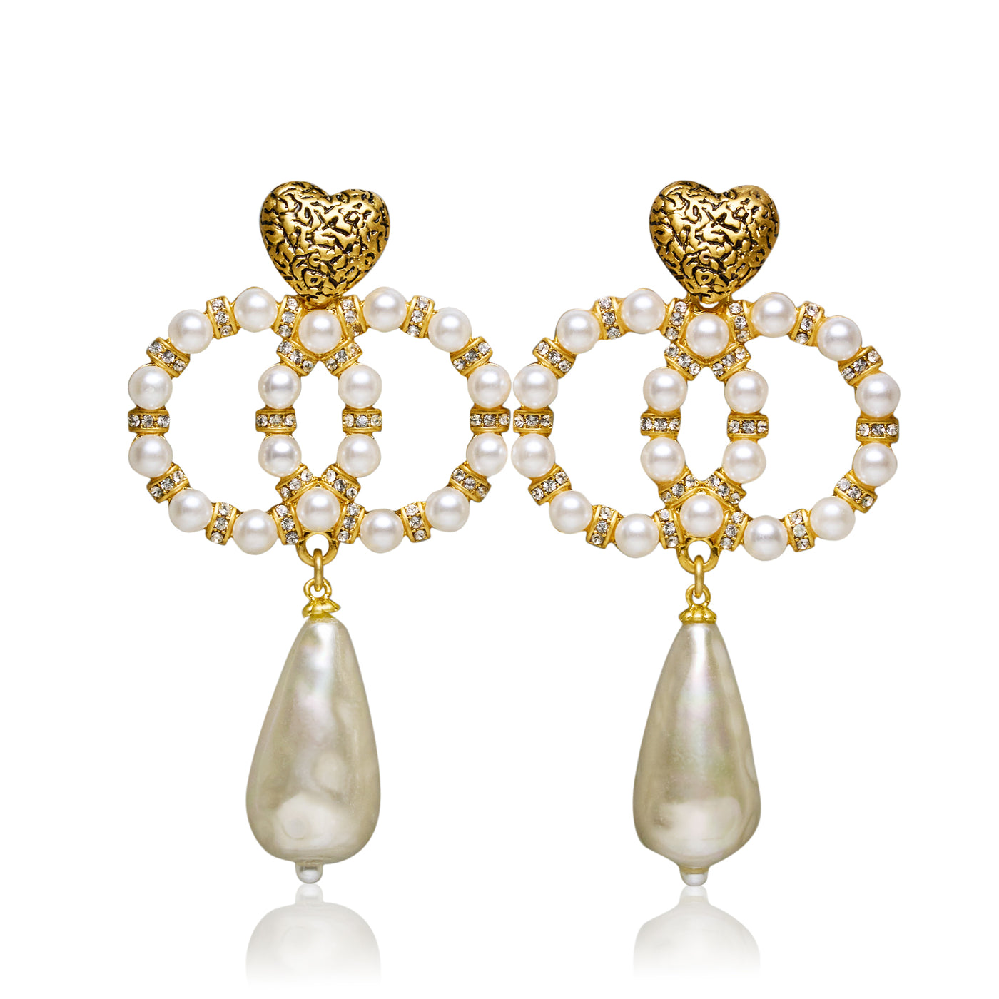 Co Co Gold Plated Pearl Drop Earrings