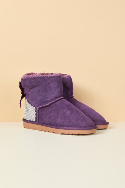 SMAIBULUN Ugg | Rhinestone Bailey Bow Sequin Ugg Boots - Purple