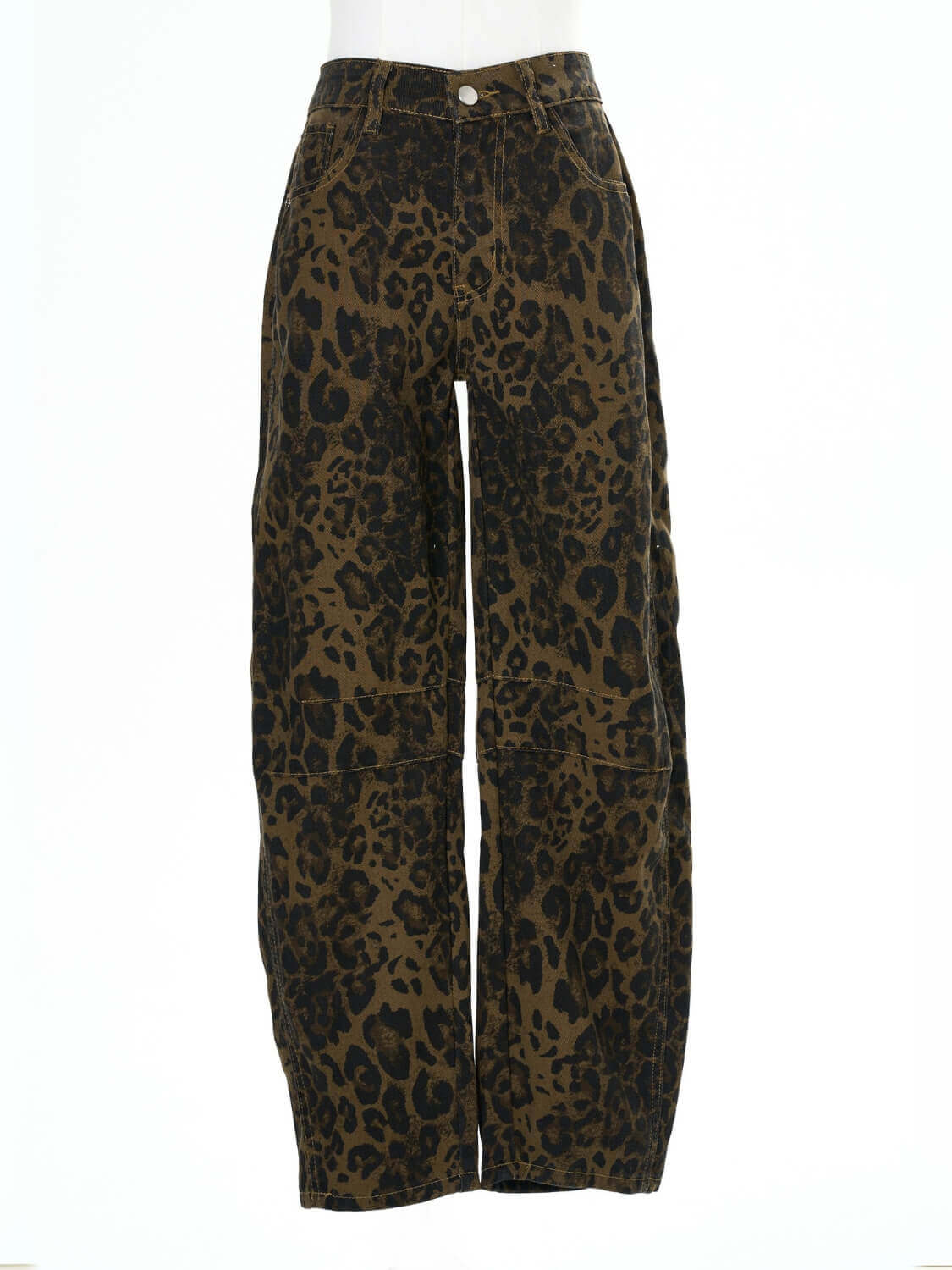 Free Cove Mid Rise Barrel Jeans - cheetah