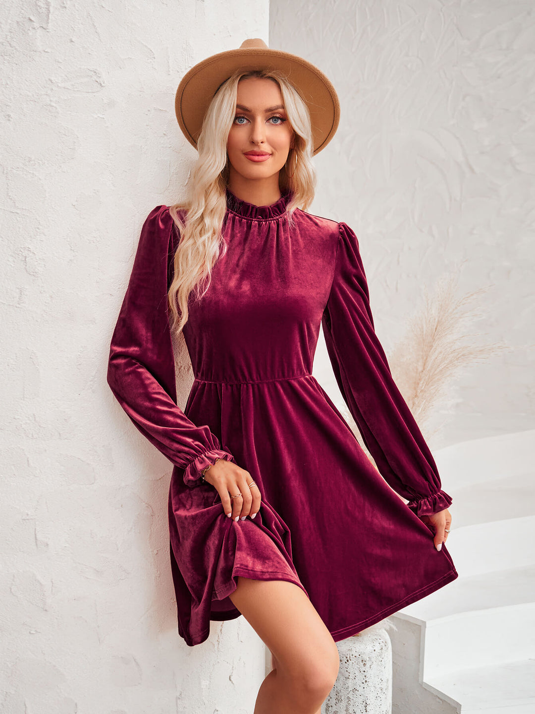 bodycon dresses kenya Vivo Basic 3/4 Sleeve Double Layered Dress Holiday Dresses Maxi Long Sequin One Color:Ivory/Blush