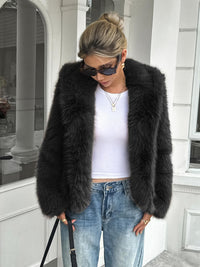 Bradlee Boucle Faux Fur Hoody Jacket - black