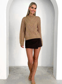 Natalee Pop Perforated Knit Sweater