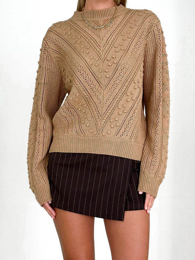 Natalee Pop Perforated Knit Sweater